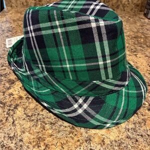 Green Plaid Fedora Hat